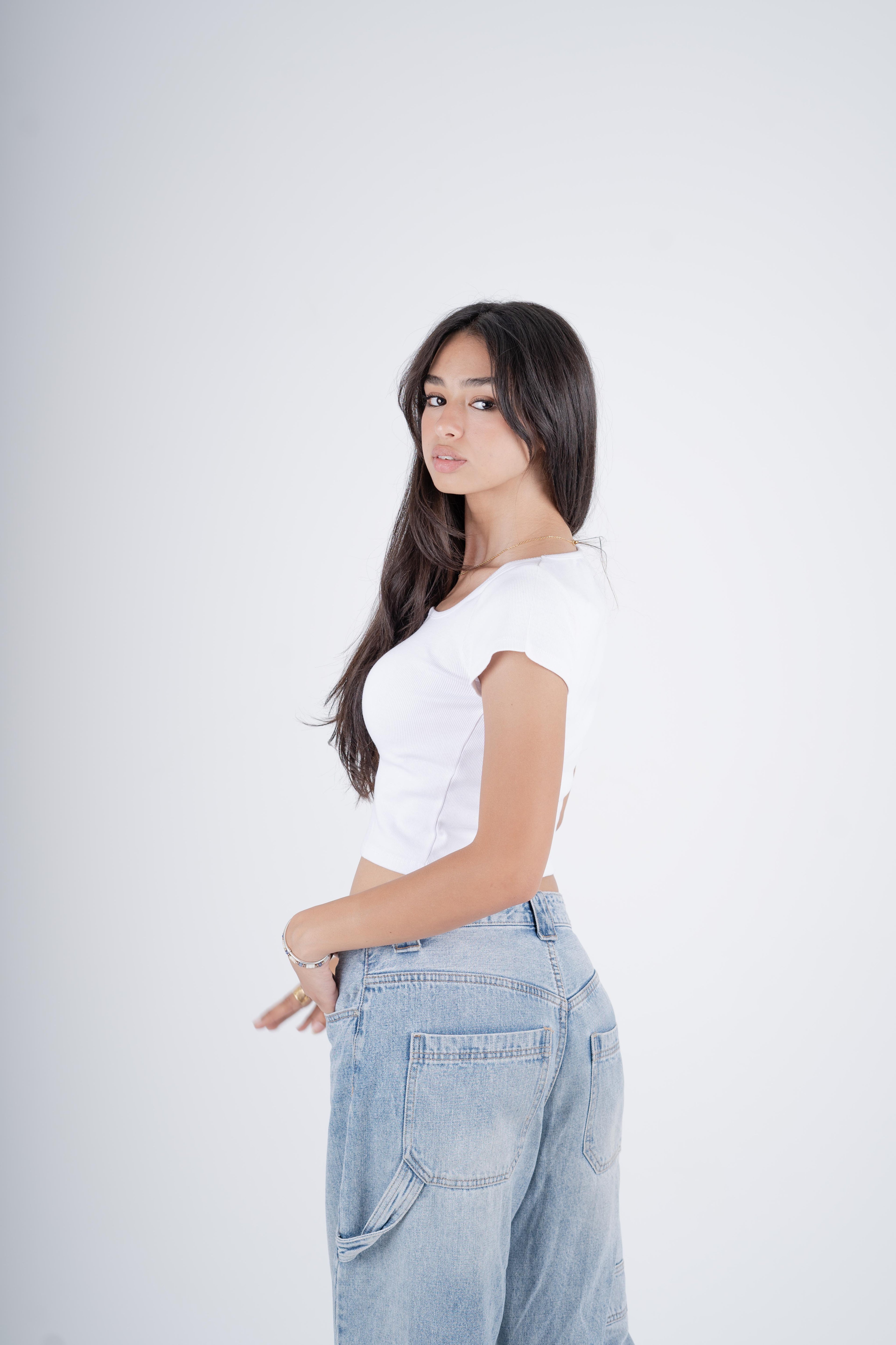 Square Neckline Top - White