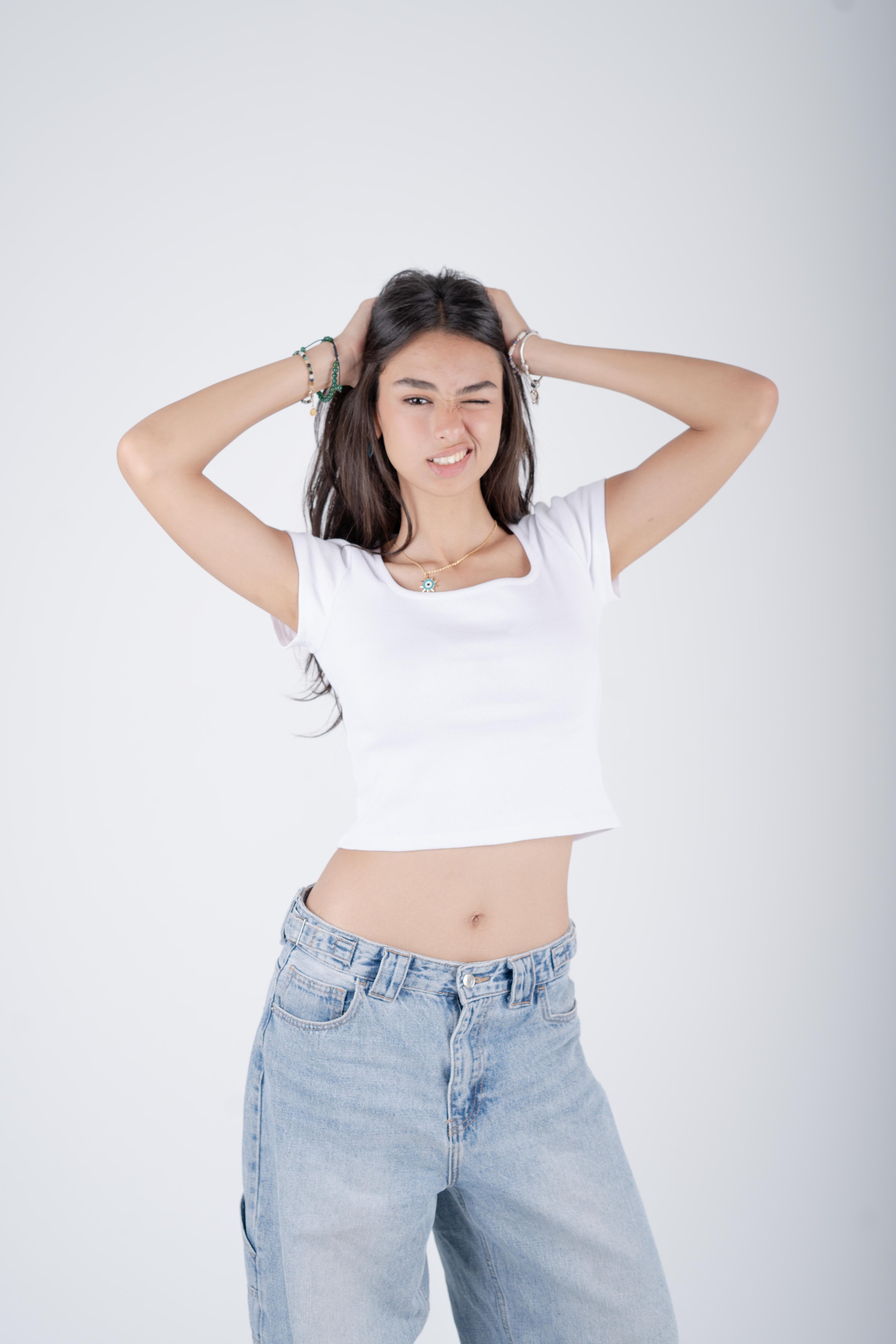 Square Neckline Top - White