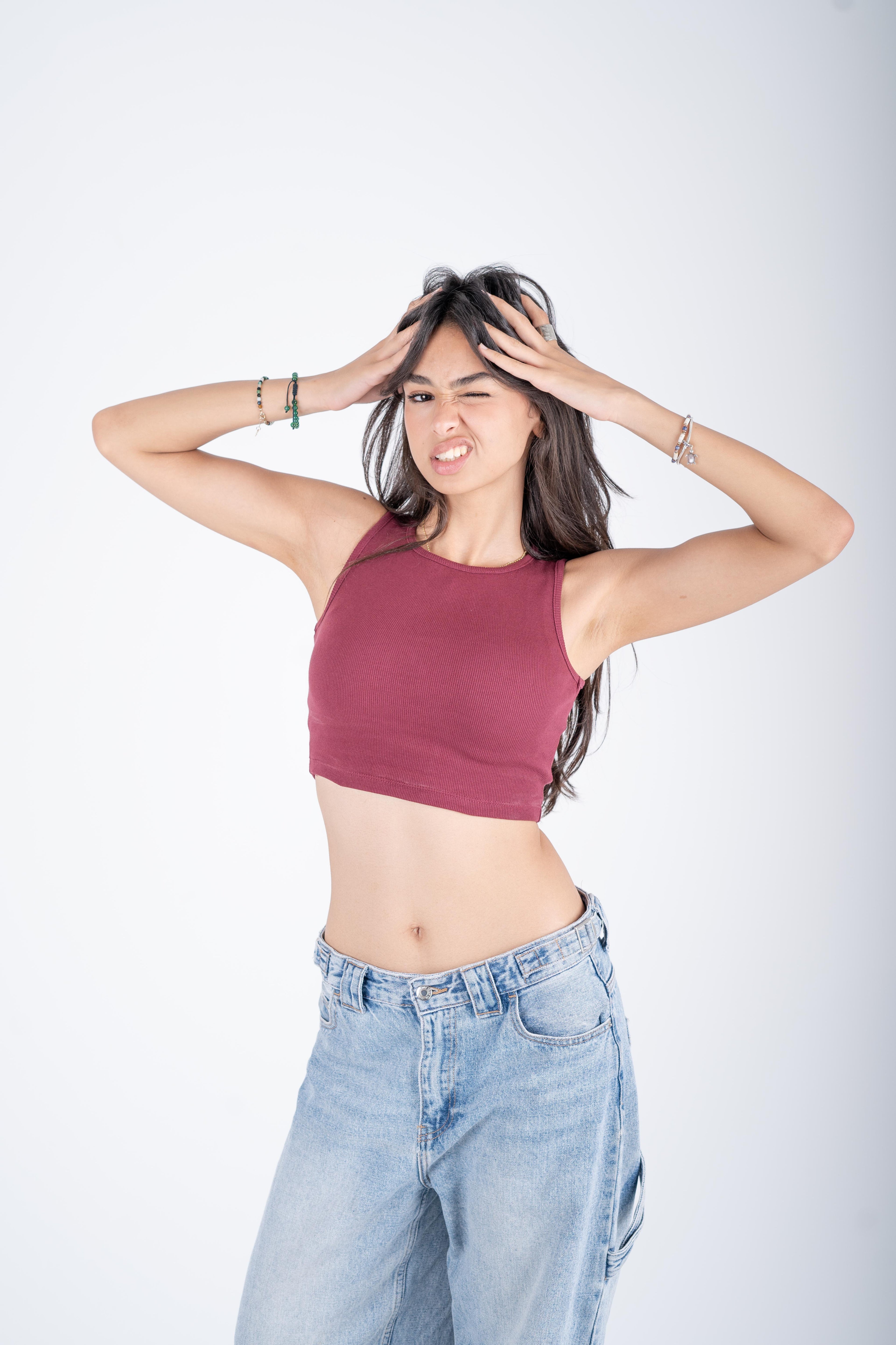 Chill Crop Top - Burgandy