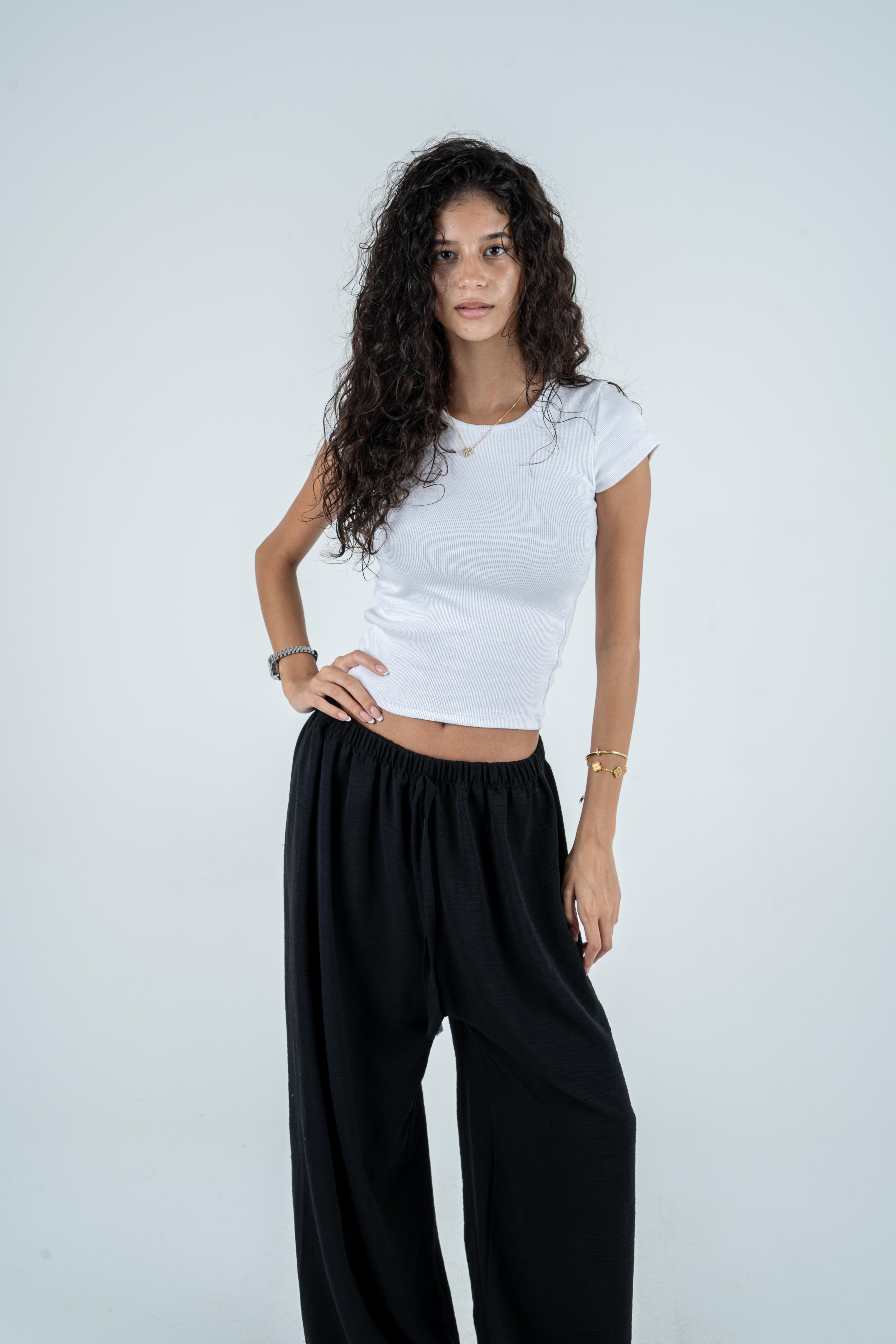 Round Neckline Top - White