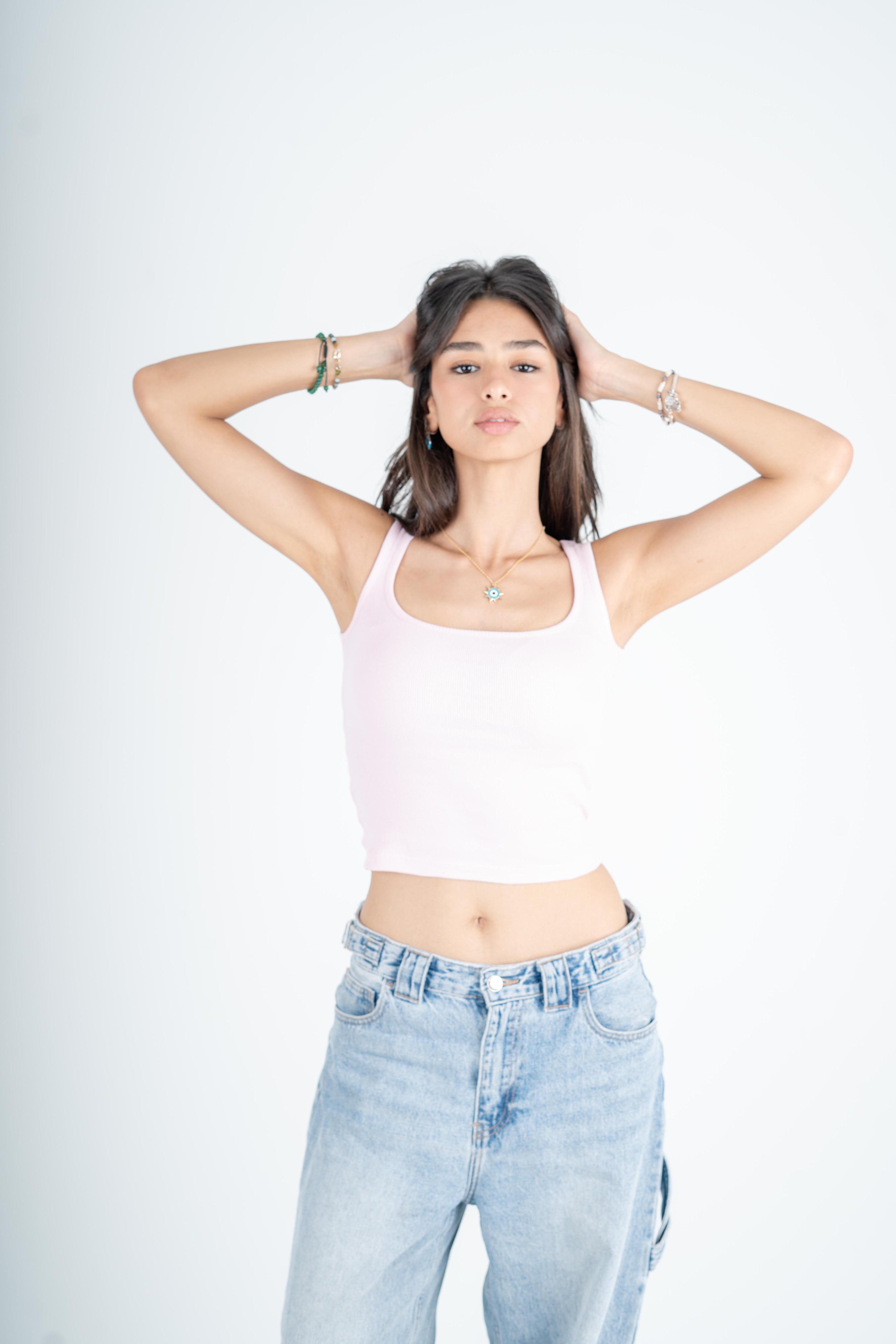 Ribbed Scoop-Neck Tank Top - Dusty Rose