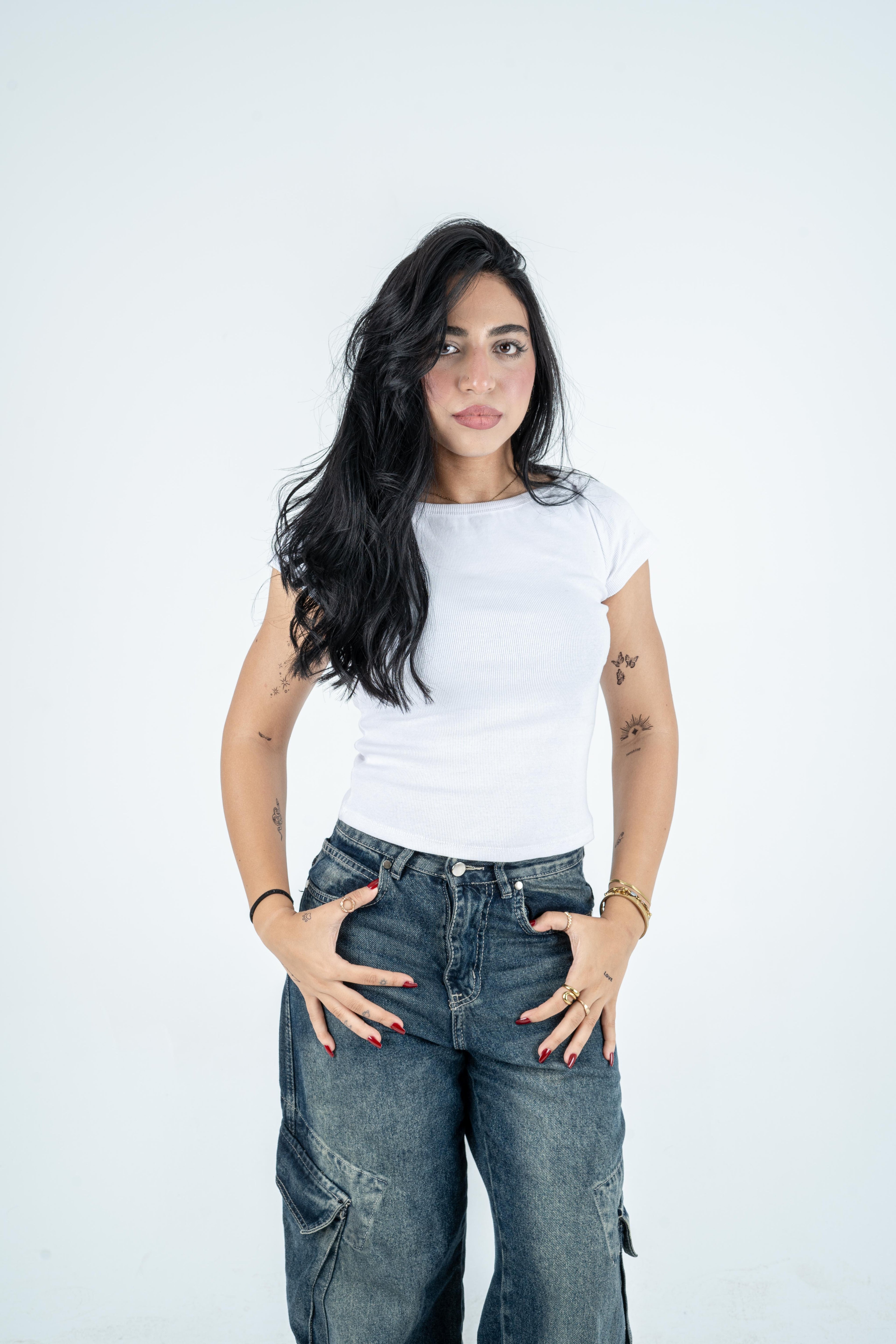 White Boat Neck Top
