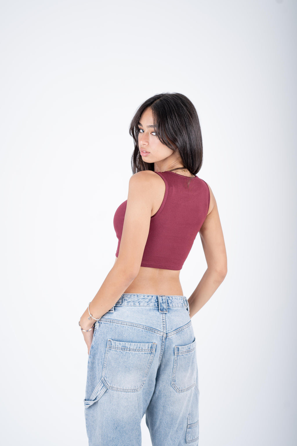 Chill Crop Top - Burgandy